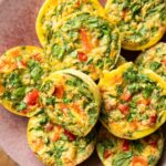 Top shot of easy Egg Bites on a plate.