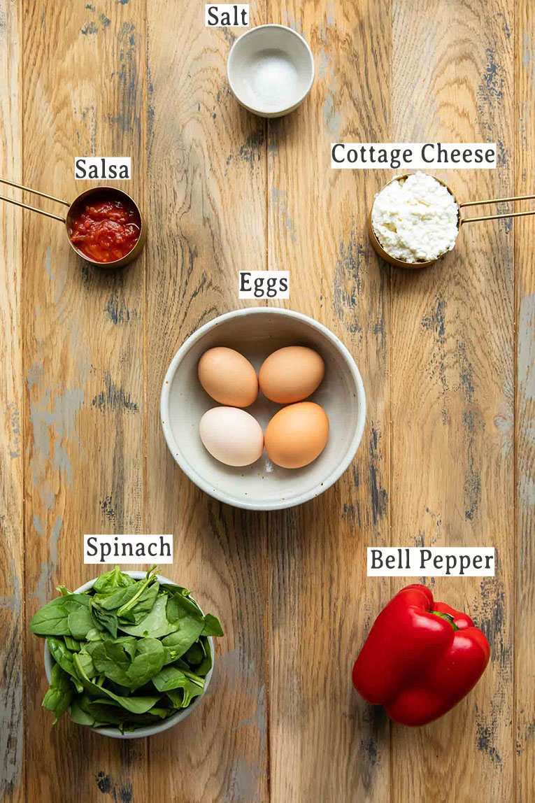Ingredients for egg bites recipe.