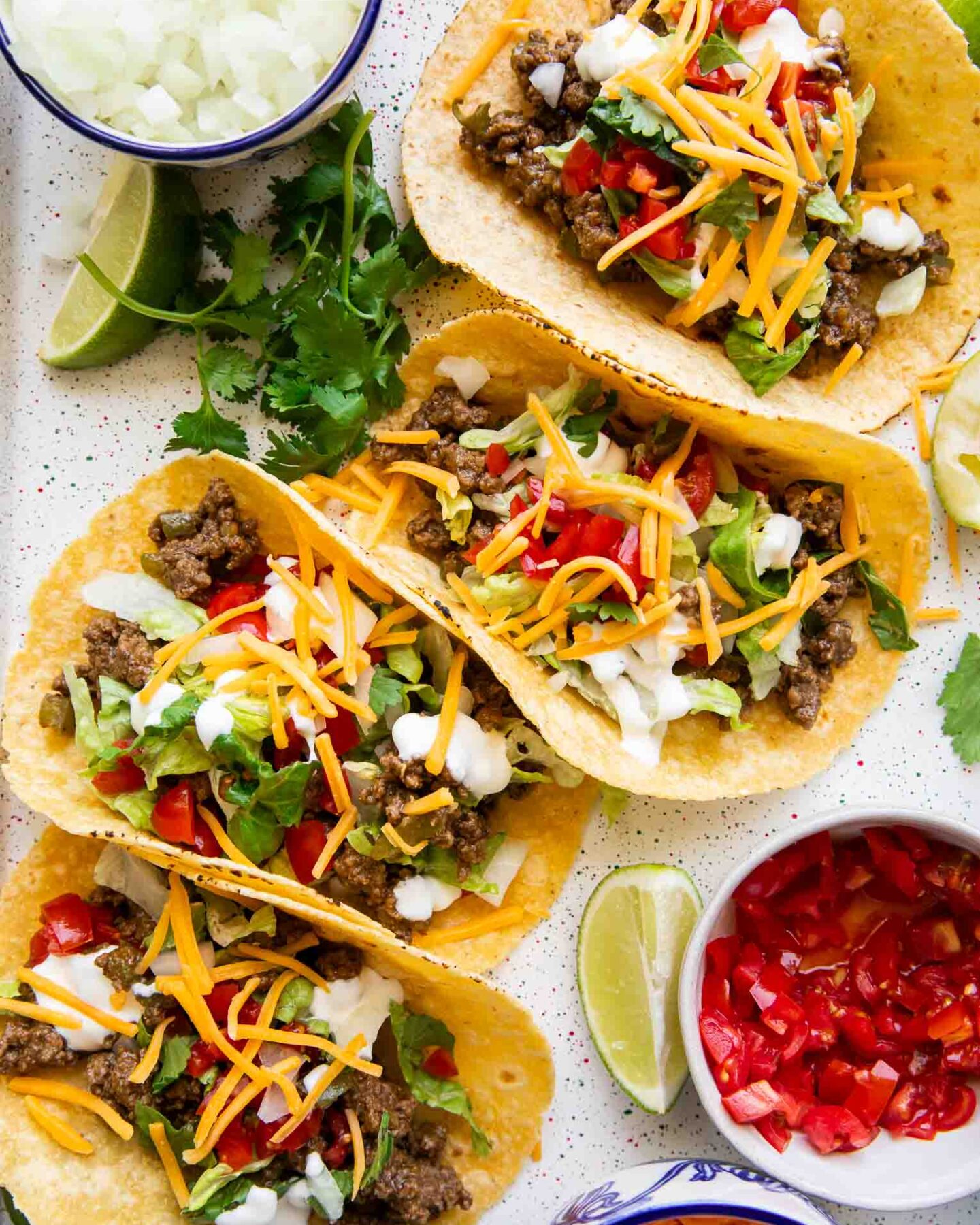 Top shot photo of Easy Ground Beef Tacos recipe.