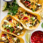 Top shot photo of Easy Ground Beef Tacos recipe.