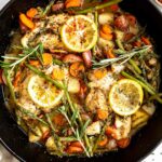 One-Pan Honey Rosemary Chicken recipe with veggies.
