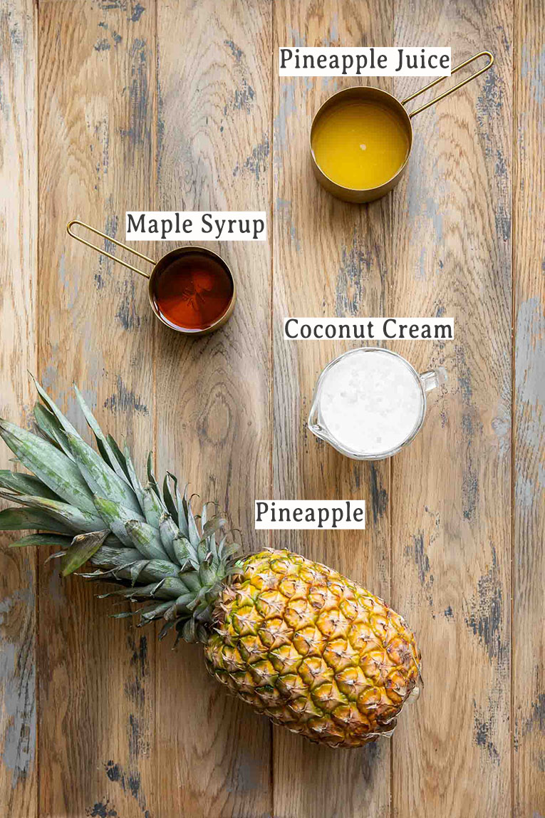 Ingredients for Ninja Creami Dole Whip recipe.