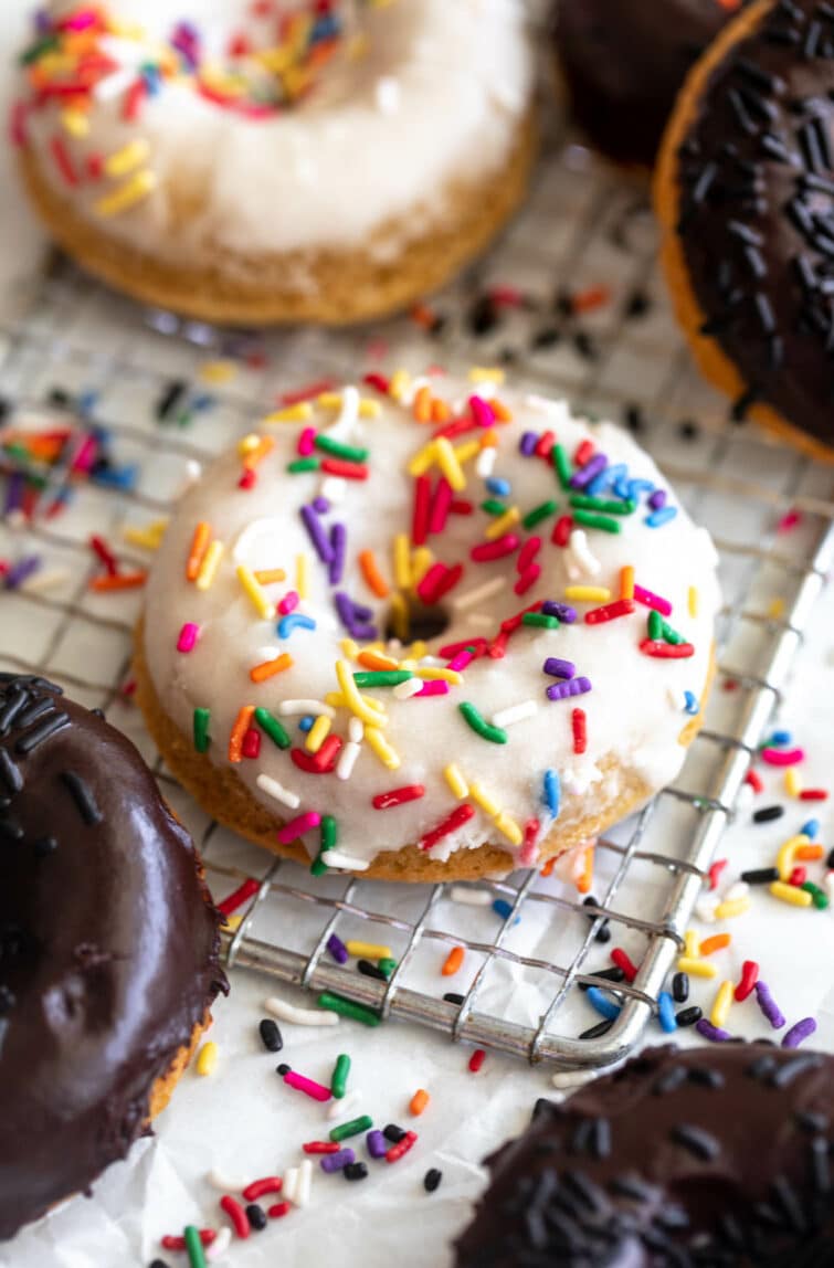 Protein Donuts on a cooling rack.