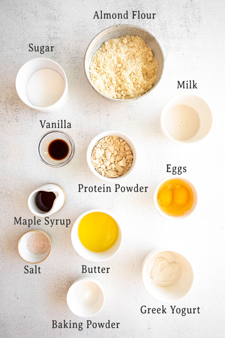 Ingredients for protein donuts recipe.