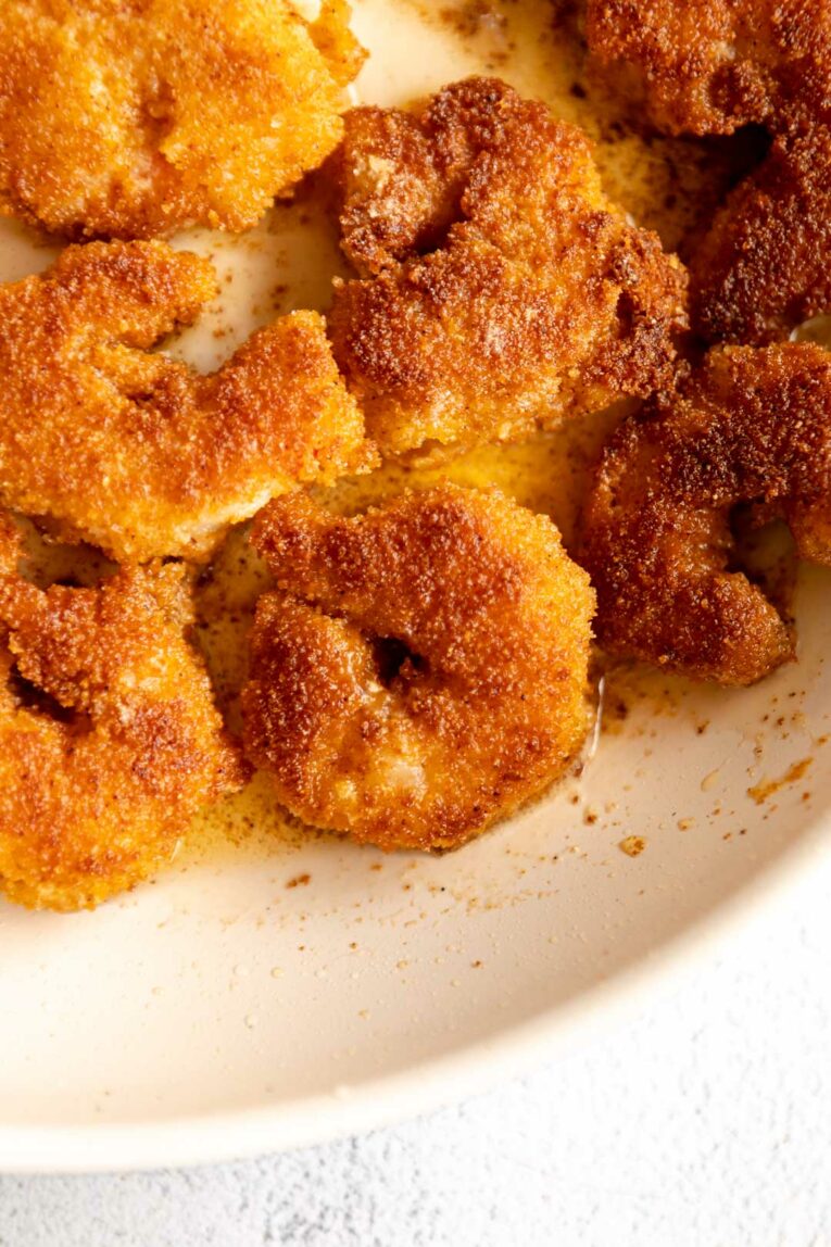 Fried shrimp in a bowl.