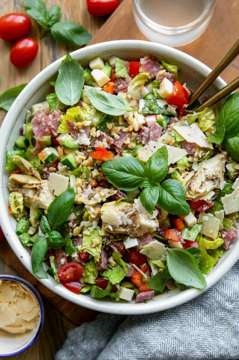 Top shot photo of Italian Chopped Salad.