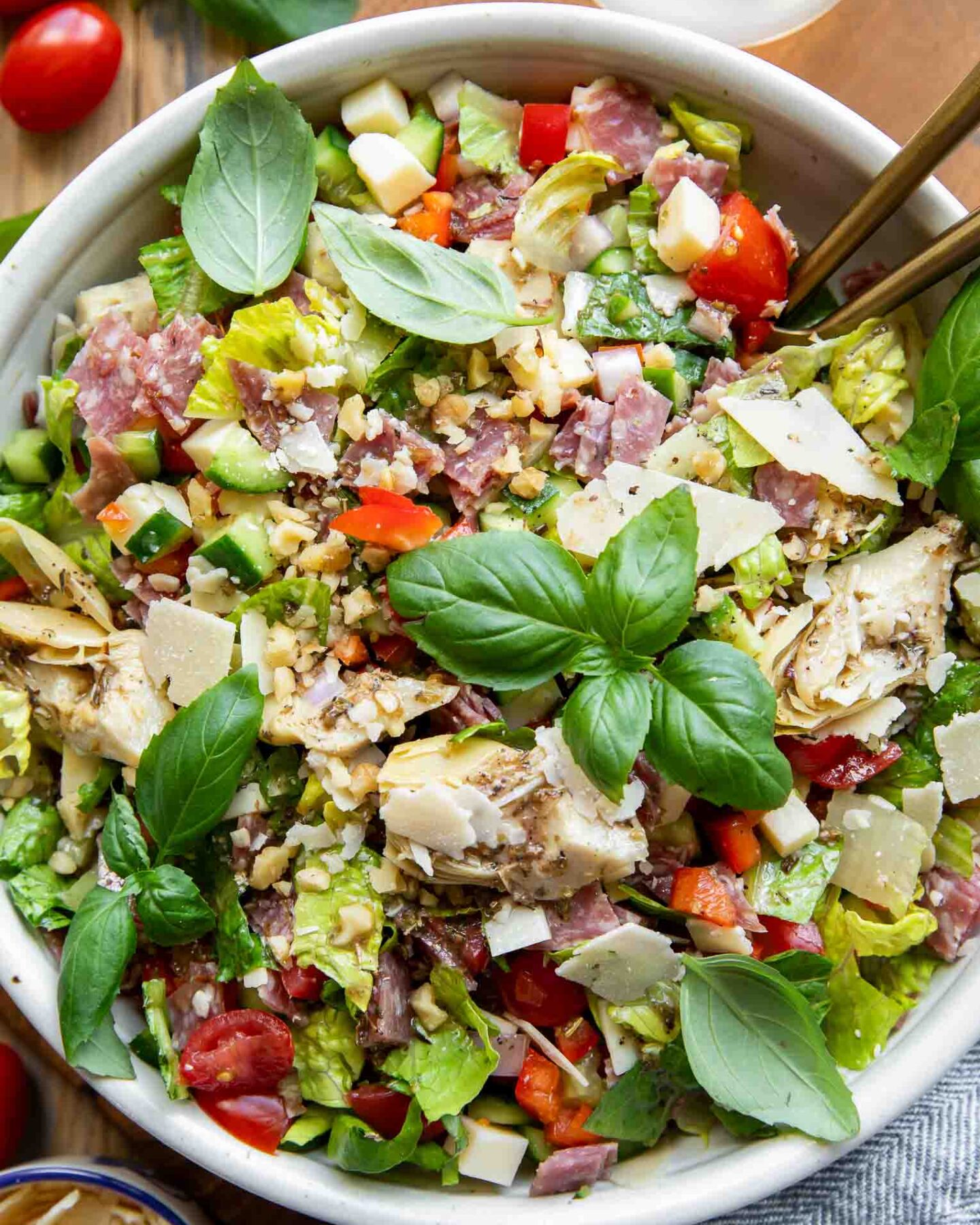 Close up of Italian Chopped Salad recipe.