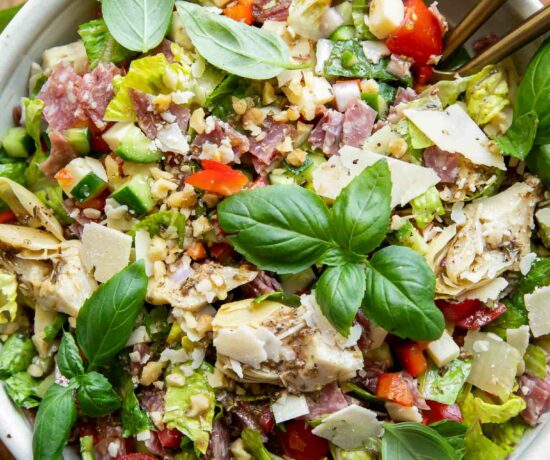 Close up of Italian Chopped Salad recipe.