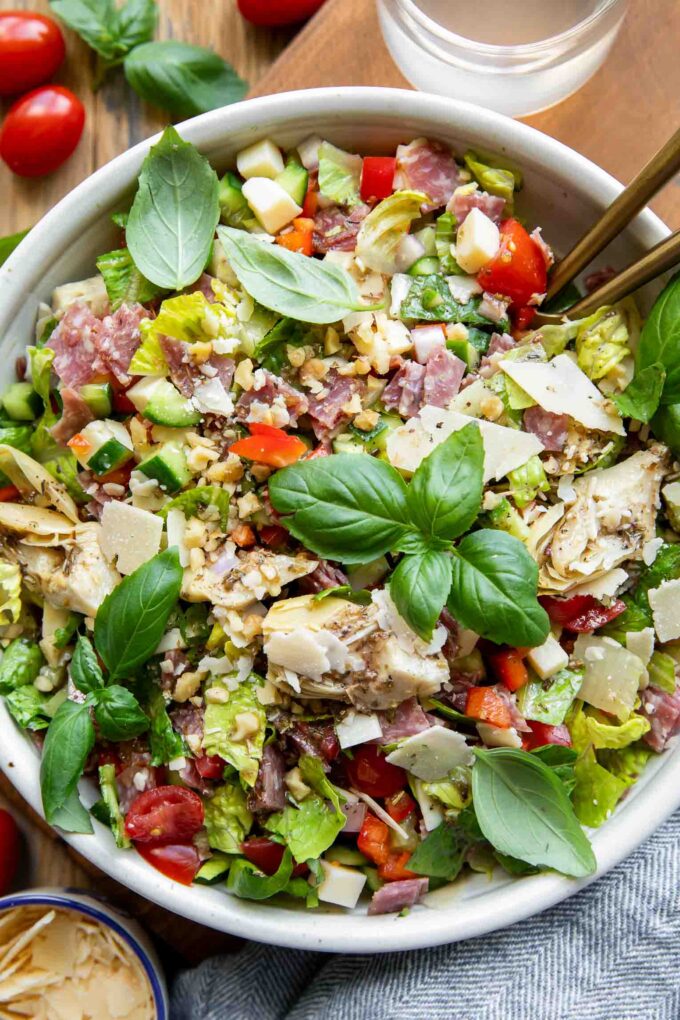 Close up of Italian Chopped Salad recipe.