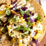 Top shot of Jerk Chicken Taco recipe.