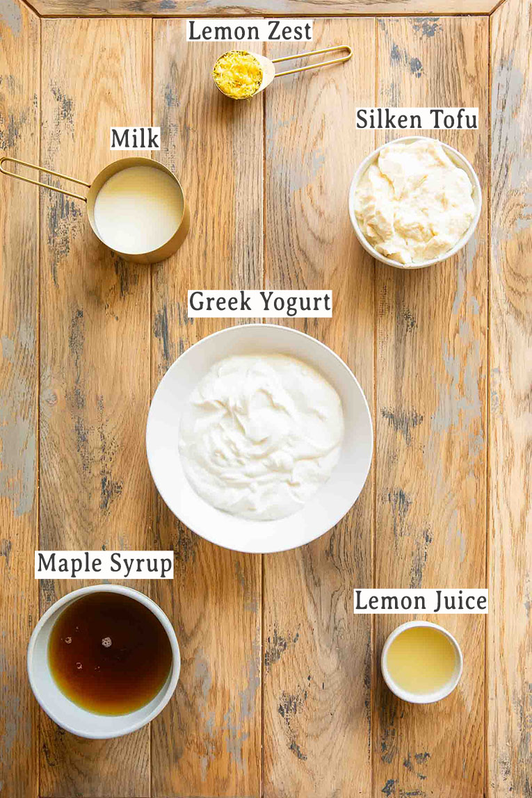 Lemon Ice Cream recipe ingredients.