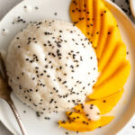Thai Mango Sticky Rice on a plate.