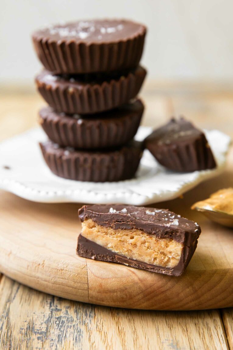 Close up angle of Protein Peanut Butter Cups.