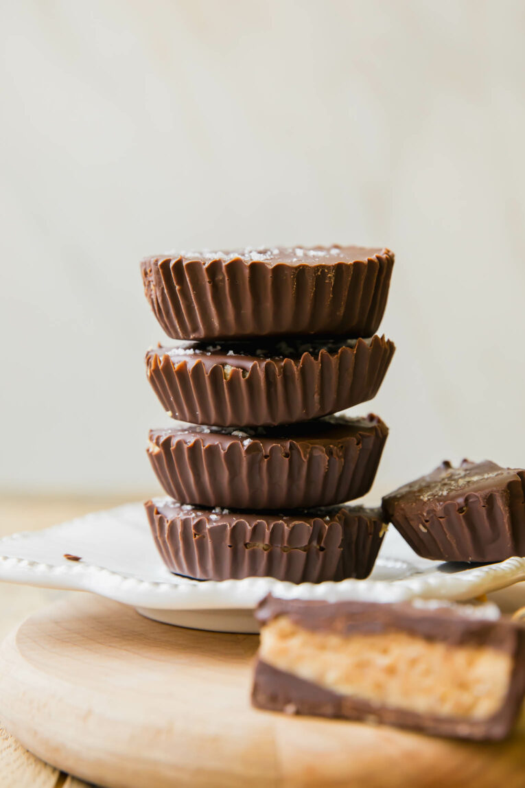 Stack of Protein Peanut Butter Cups recipe.