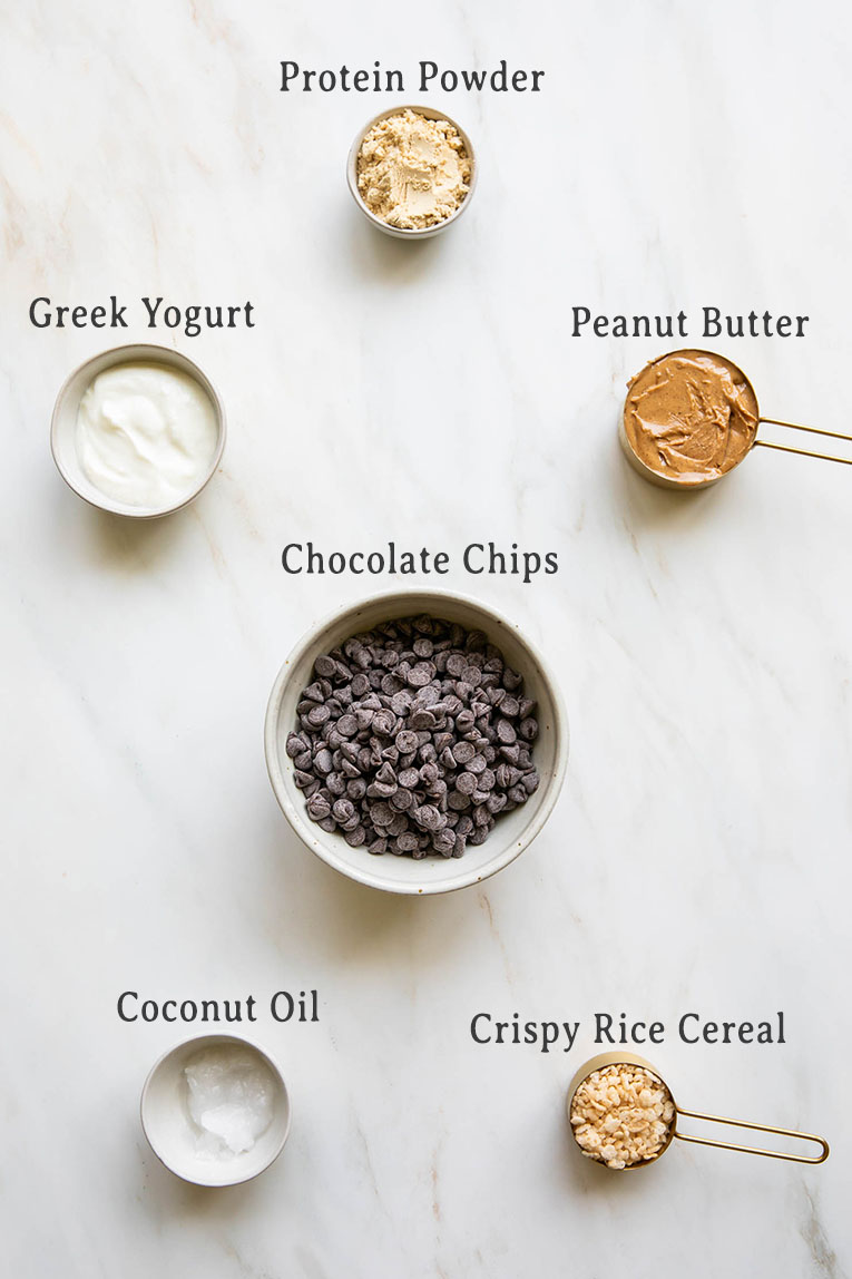 Ingredients for healthy peanut butter cups recipe.