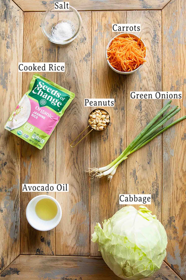 Ingredients for Asian chicken bowls recipe.