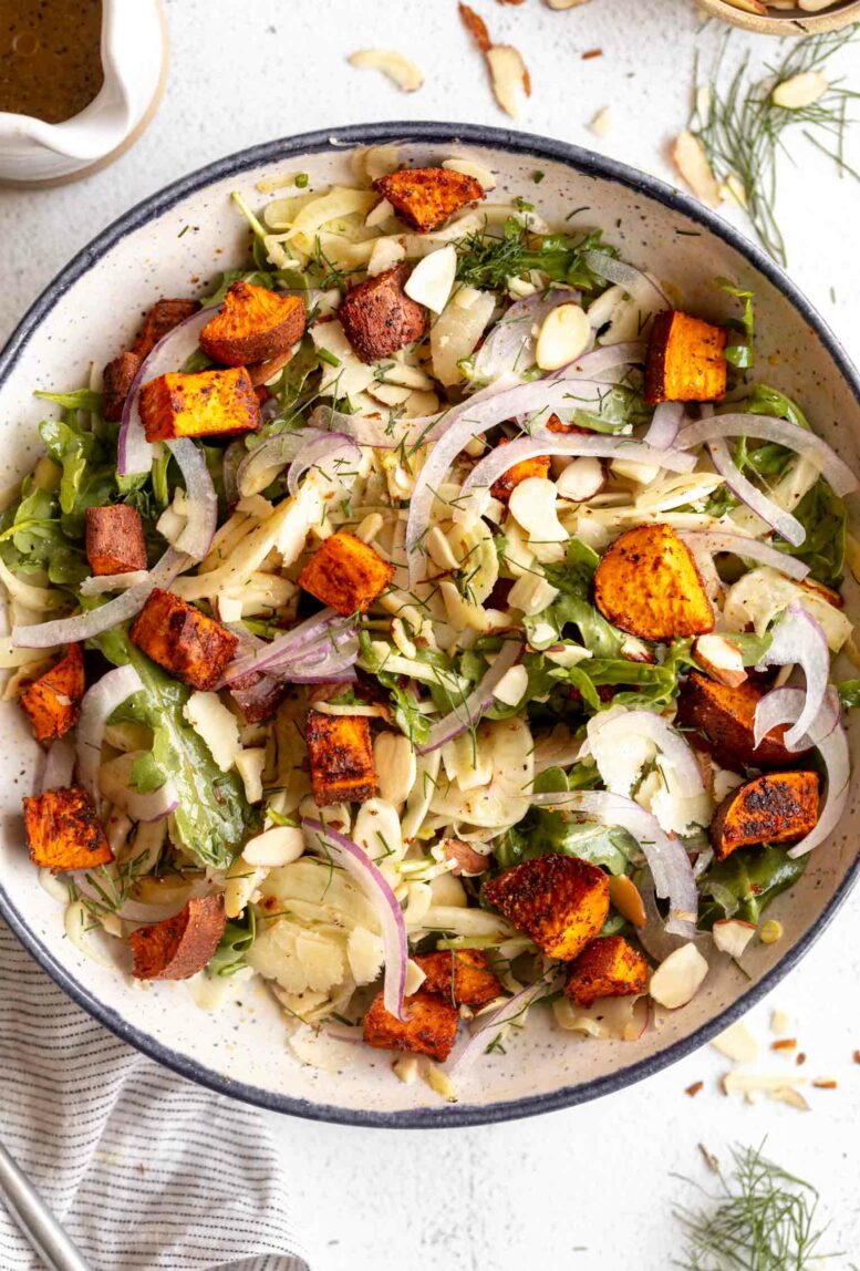 Sweet Potato Fennel Salad on a plate.