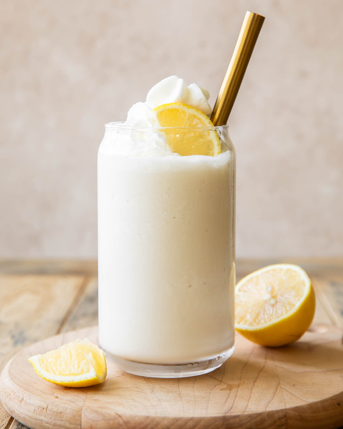 Across photo of frozen lemonade recipe.
