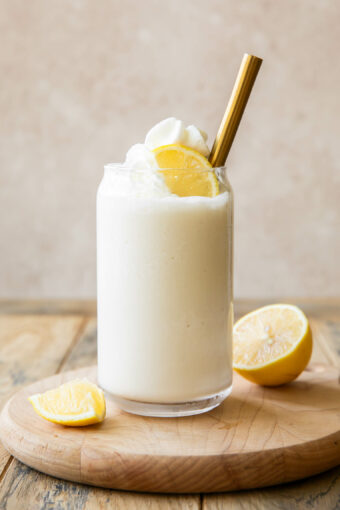 Across photo of frozen lemonade recipe.