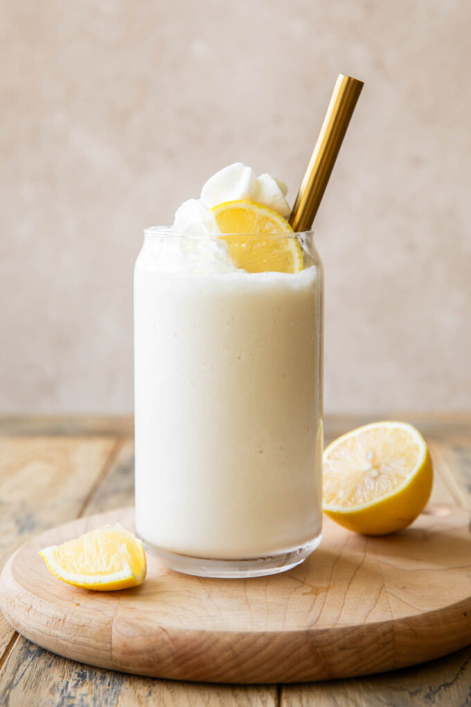 Across photo of frozen lemonade recipe.