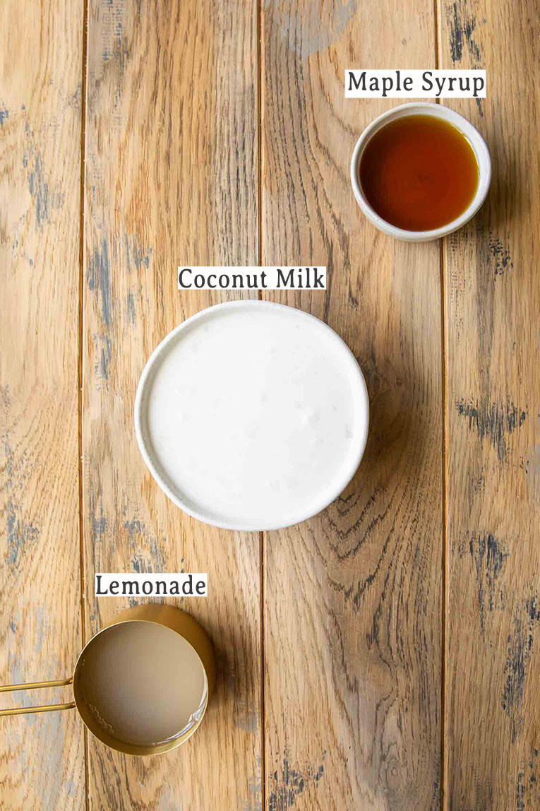 3 ingredients for easy frozen lemonade recipe.
