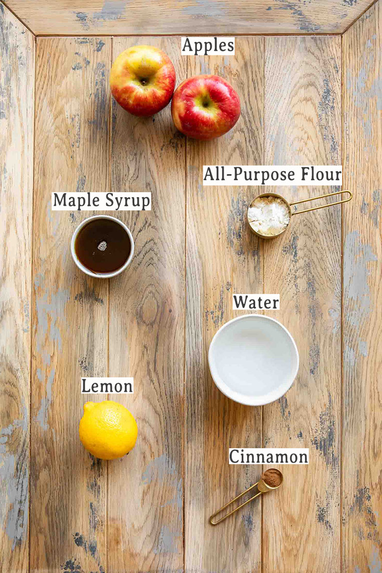 Ingredients for apple pie topping recipe.