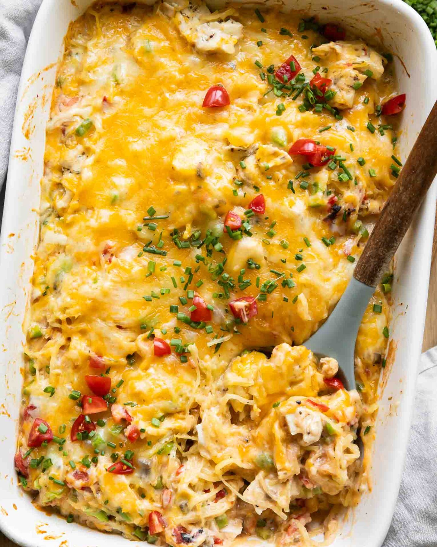 Cheesy Chicken Spaghetti Squash Casserole recipe.