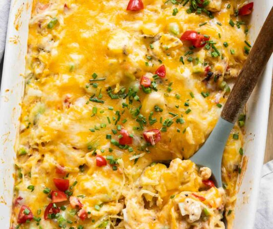 Cheesy Chicken Spaghetti Squash Casserole recipe.