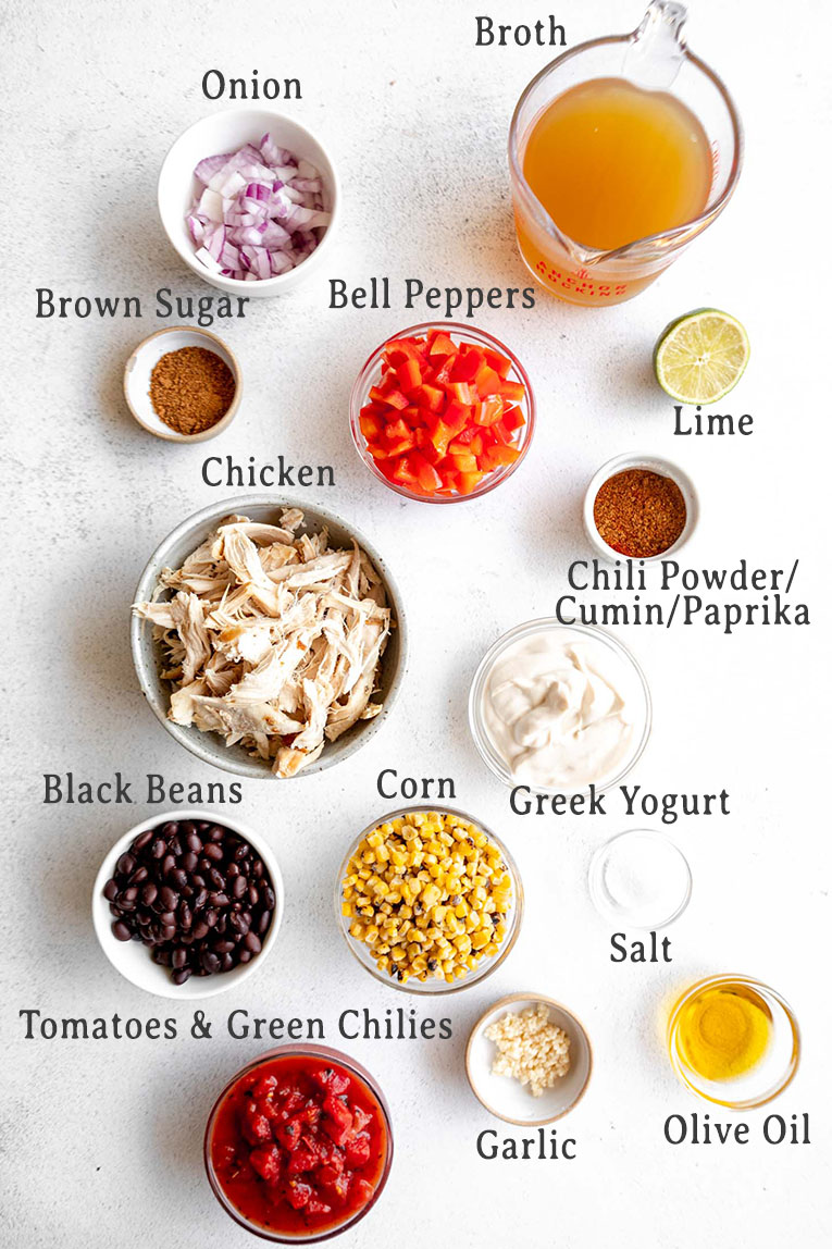 Ingredients for Chicken Taco Soup recipe