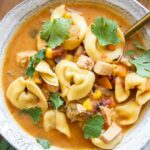 Top shot of healthy protein soup recipe.