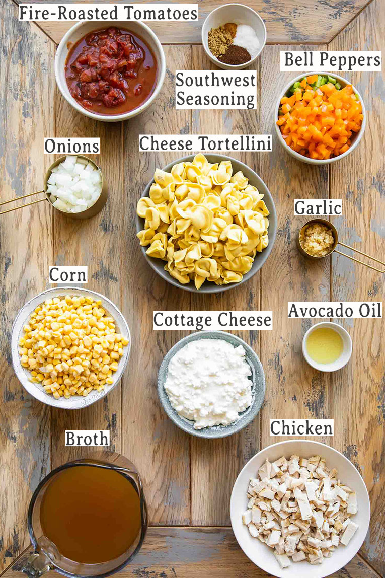 Ingredients for creamy protein soup recipe.