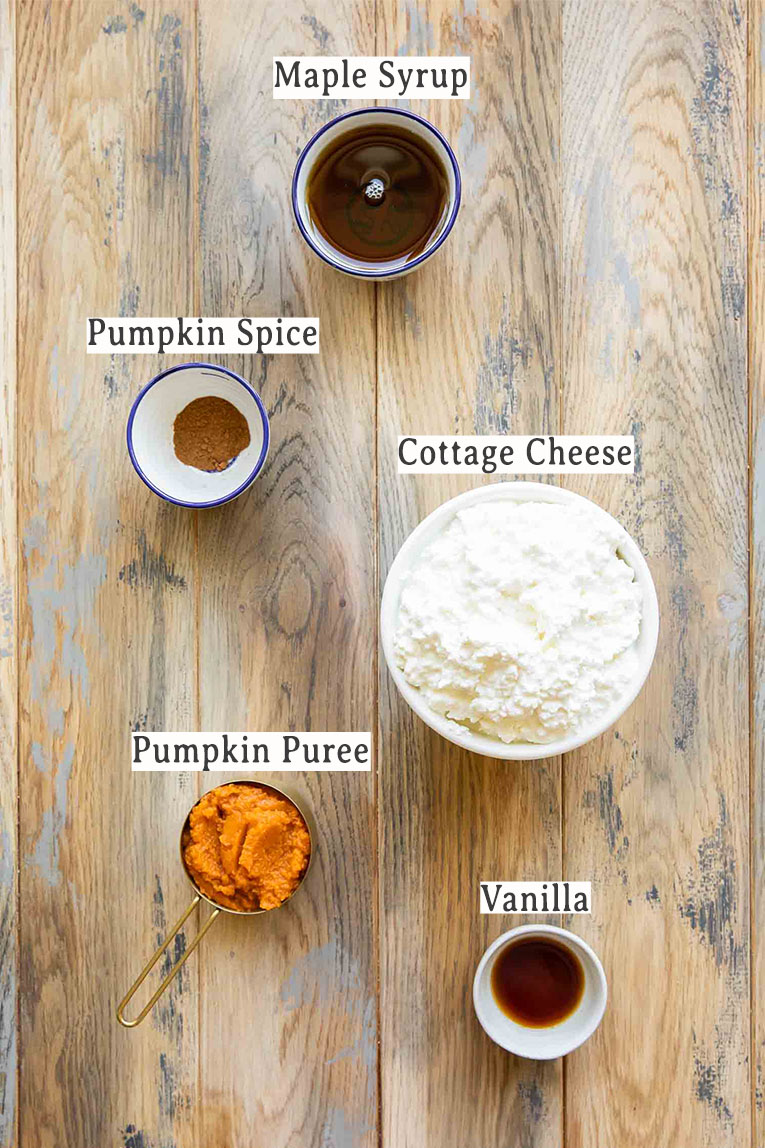 Ingredients for Pumpkin Ice Cream homemade recipe.