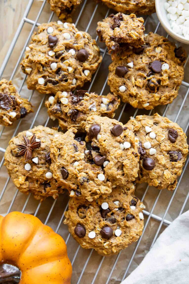 Chocolate chip Pumpkin Oatmeal Cookies recipe.