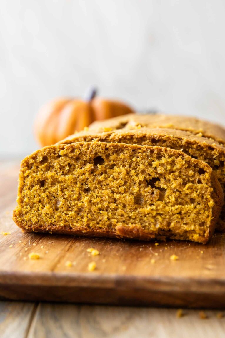 Close up photo of Pumpkin Olive Oil Cake.