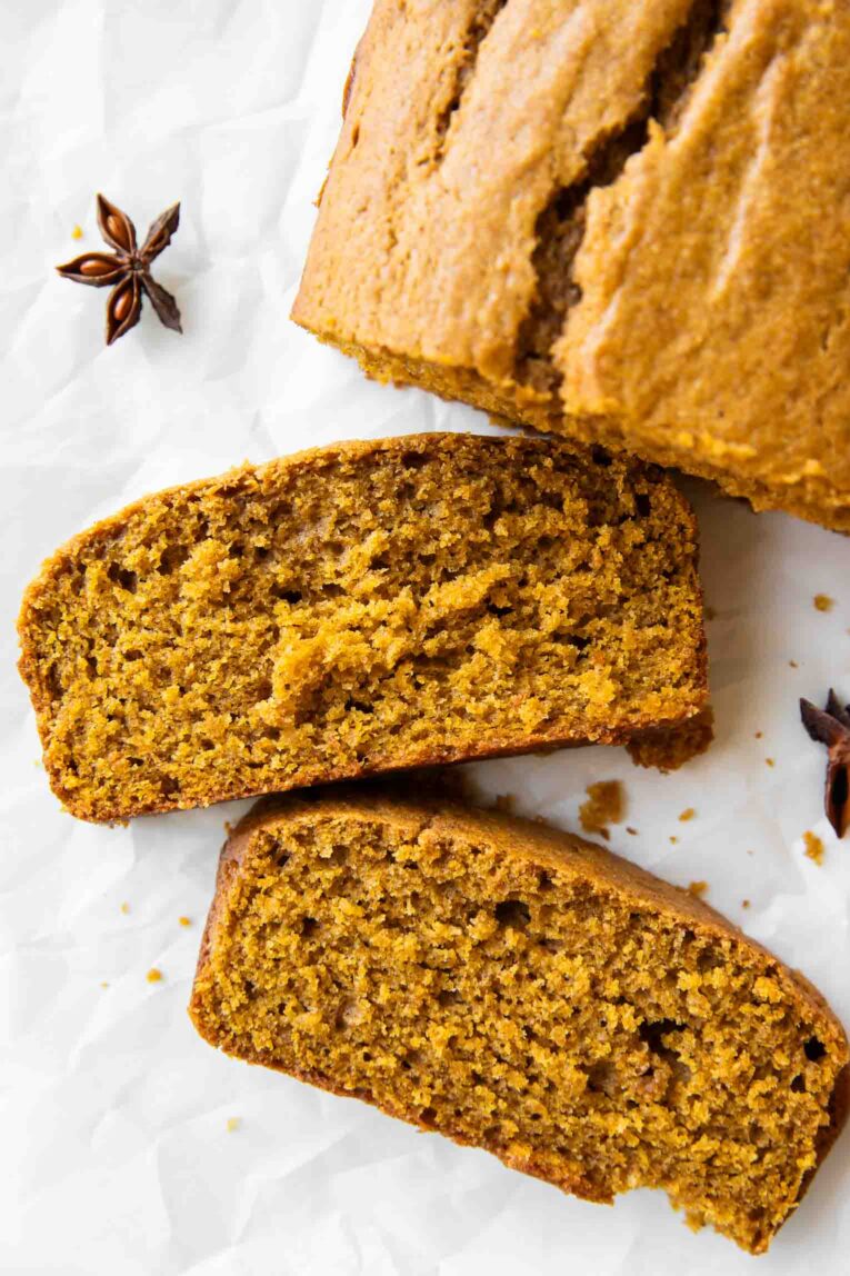 Top shot photo of Pumpkin Olive Oil Cake.