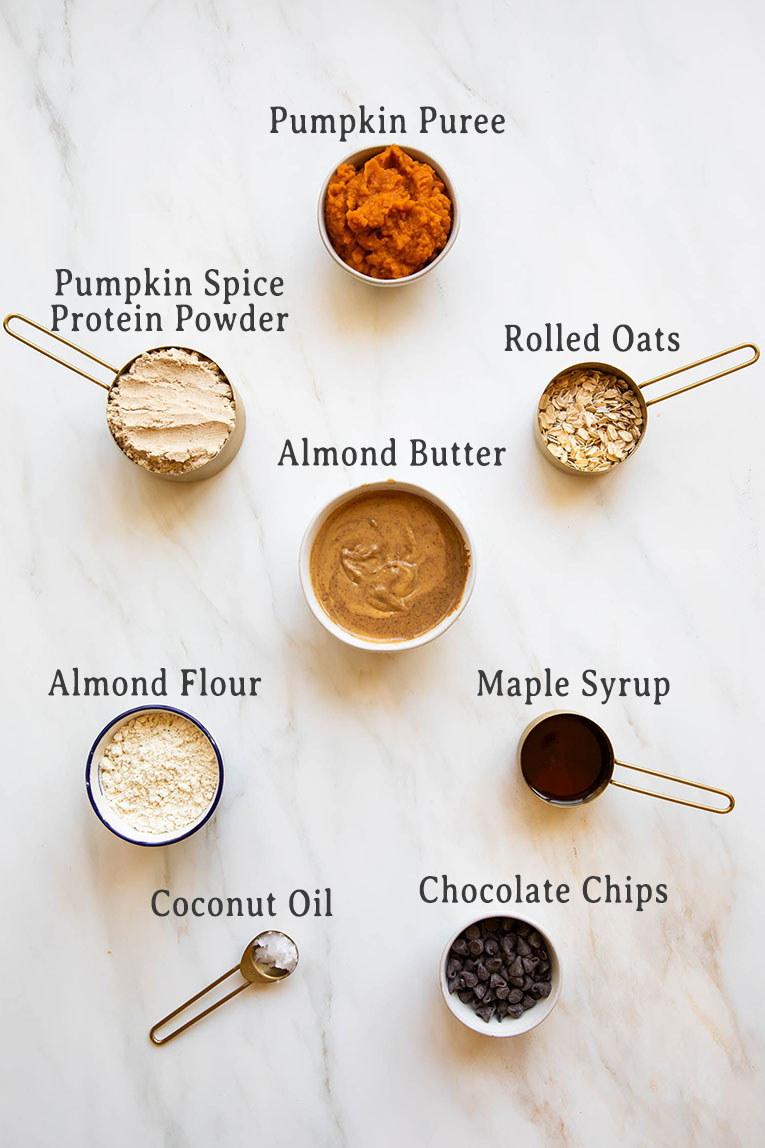 Ingredients for Pumpkin Protein Bars recipe.