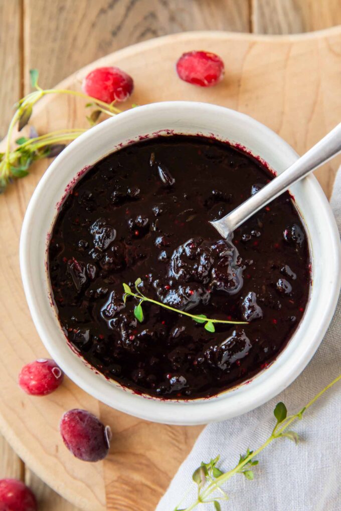 Easy Cranberry Sauce in a bowl.