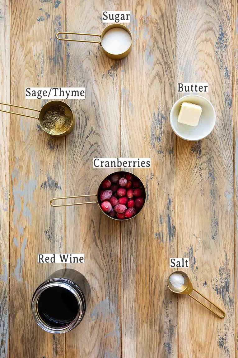 Ingredients for Cranberry Sauce Recipe.