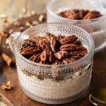 Across photo of pecan pie overnight oats.