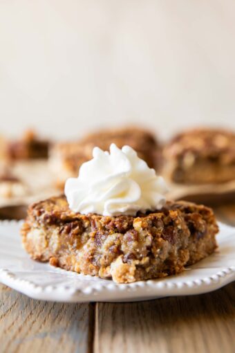 Across photo of Pecan Pie Bars recipe.