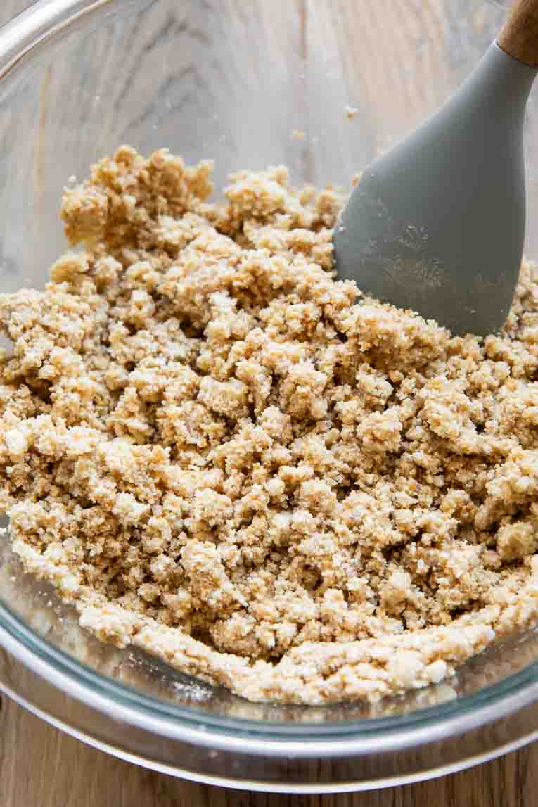 Gluten-free pie crust being mixed.