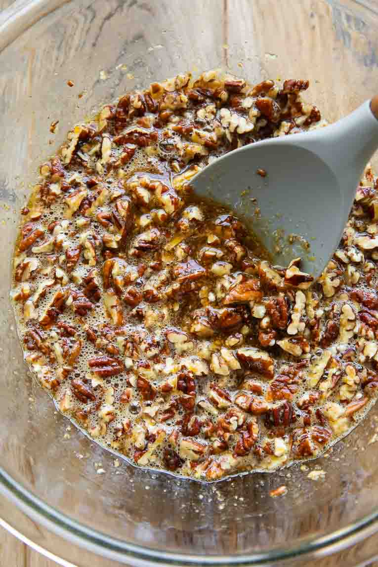 Pecan Pie filling being mixed.