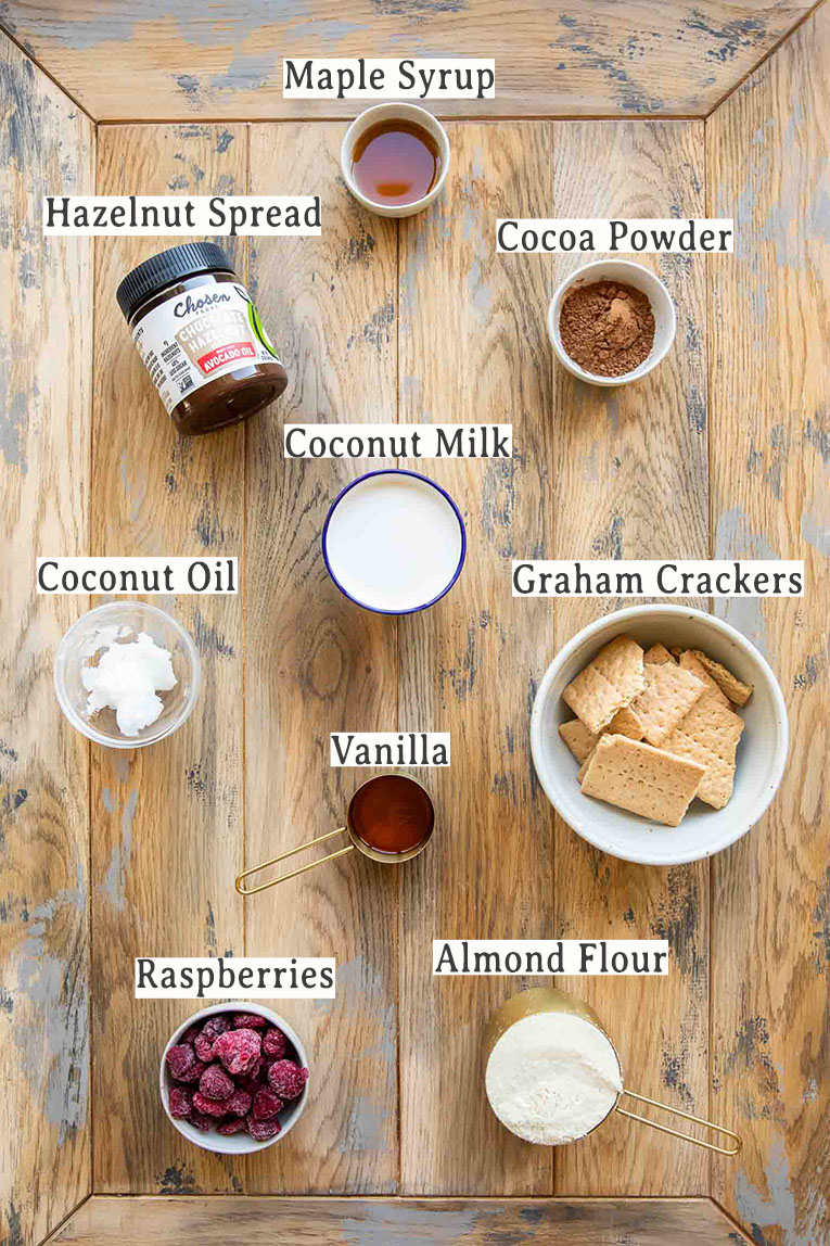 Ingredients for Nutella Chocolate Hazelnut Pie recipe.