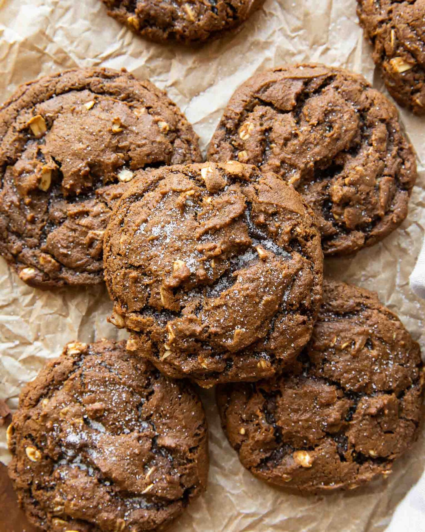 Top shot photo of Spiced Oatmeal Molasses Cookies recipe.