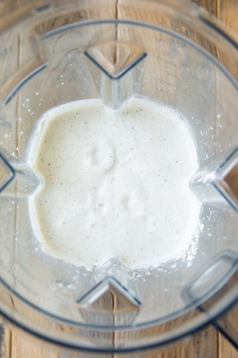 Cottage cheese sauce blended for creamy pasta recipe.