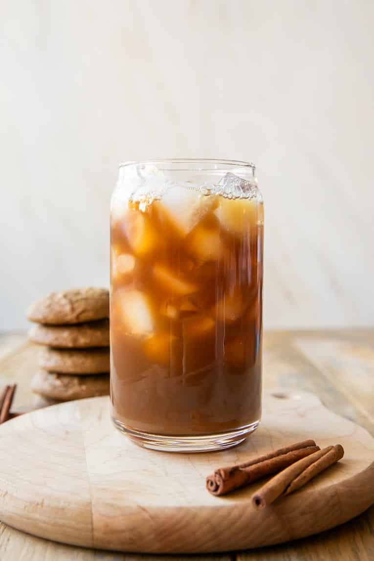 Chai concentrate in a glass of ice.