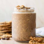 Oatmeal Cookie Overnight Oats across photo of a jar.