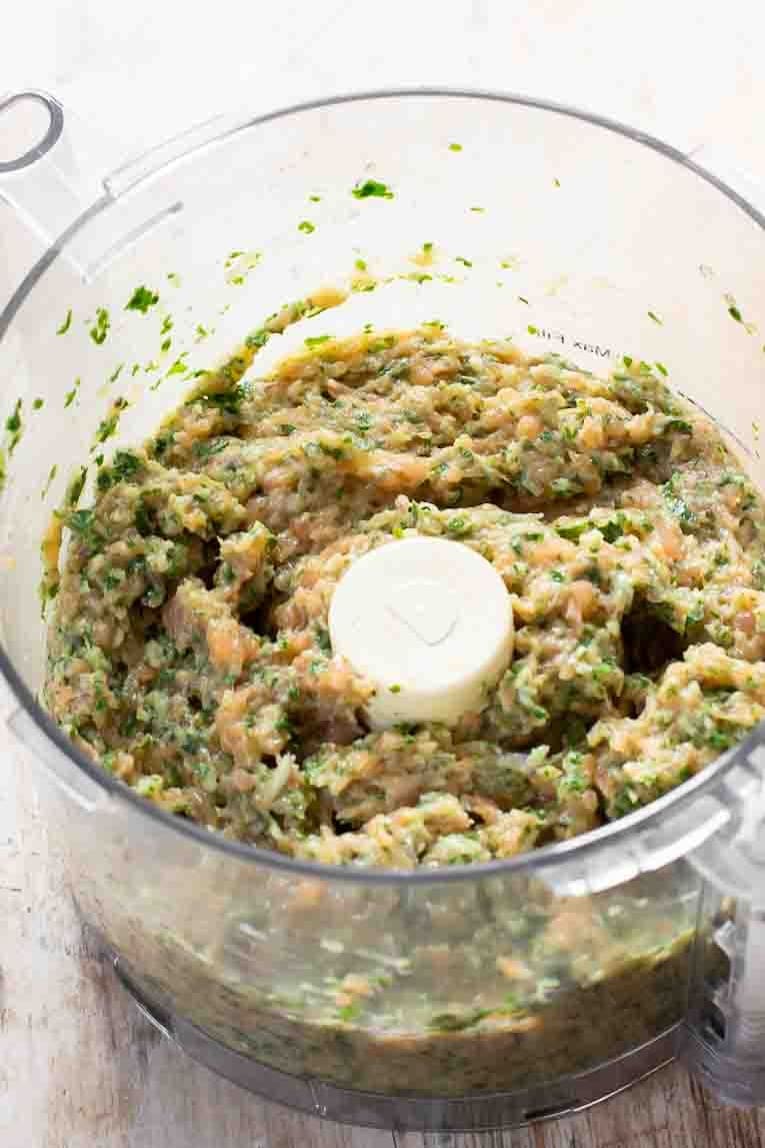 Blended ingredients for Salmon Patties.