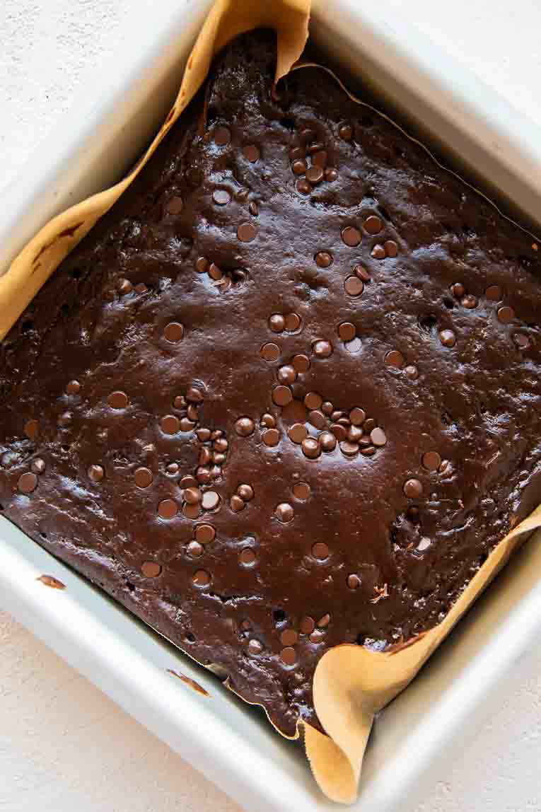 Freshly baked protein brownies.