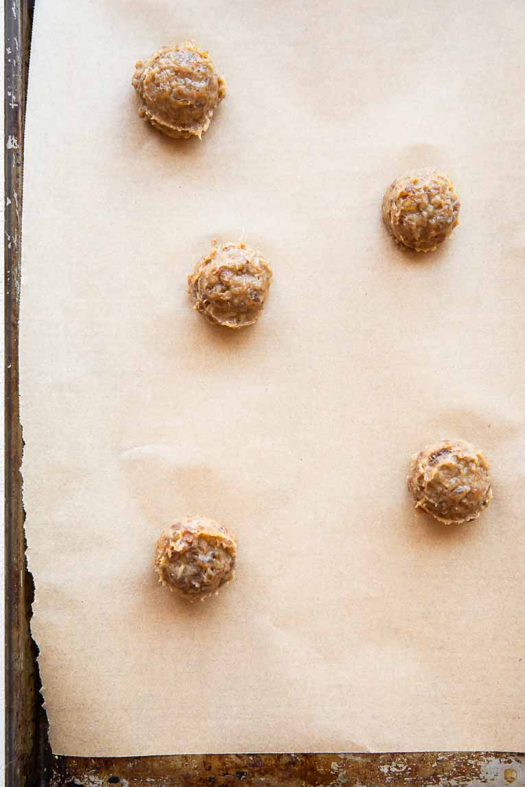 Salted Tahini Date Caramel filling for chocolate truffles.